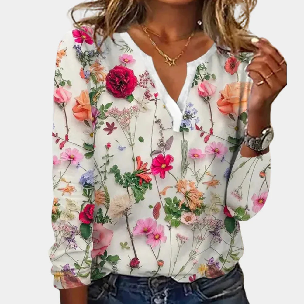 Kaja – Blomstret Casual Bluse til Kvinder