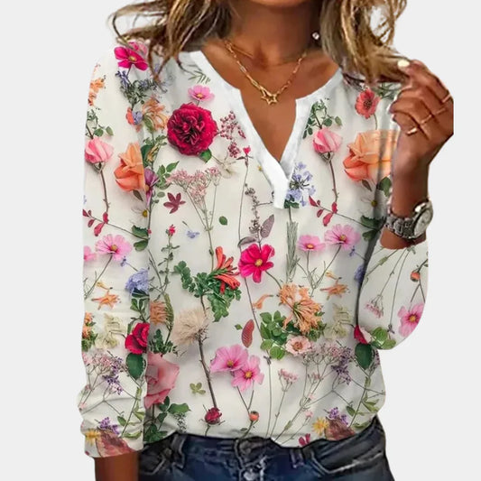 Kaja – Blomstret Casual Bluse til Kvinder