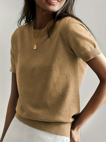 Casual Forårs Sweater - Åndbar, Komfortabel og Stilfuld med Korte Ærmer