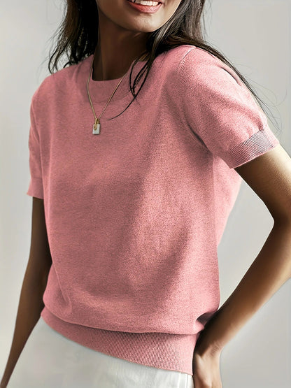 Casual Forårs Sweater - Åndbar, Komfortabel og Stilfuld med Korte Ærmer