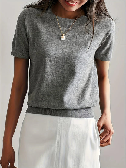 Casual Forårs Sweater - Åndbar, Komfortabel og Stilfuld med Korte Ærmer