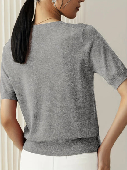 Casual Forårs Sweater - Åndbar, Komfortabel og Stilfuld med Korte Ærmer