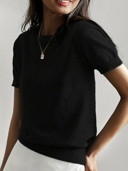 Casual Forårs Sweater - Åndbar, Komfortabel og Stilfuld med Korte Ærmer