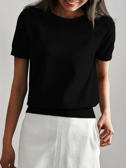 Casual Forårs Sweater - Åndbar, Komfortabel og Stilfuld med Korte Ærmer