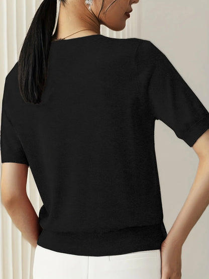 Casual Forårs Sweater - Åndbar, Komfortabel og Stilfuld med Korte Ærmer