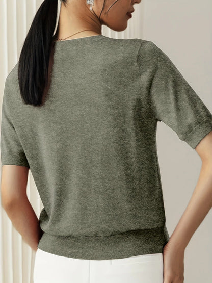 Casual Forårs Sweater - Åndbar, Komfortabel og Stilfuld med Korte Ærmer