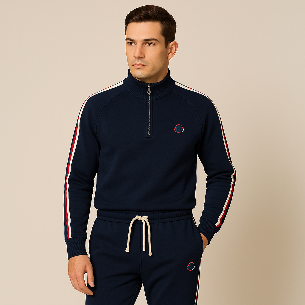 Casper - Tracksuit Mænd i Katoen Med Half-Zip Sweatshirt og Joggers