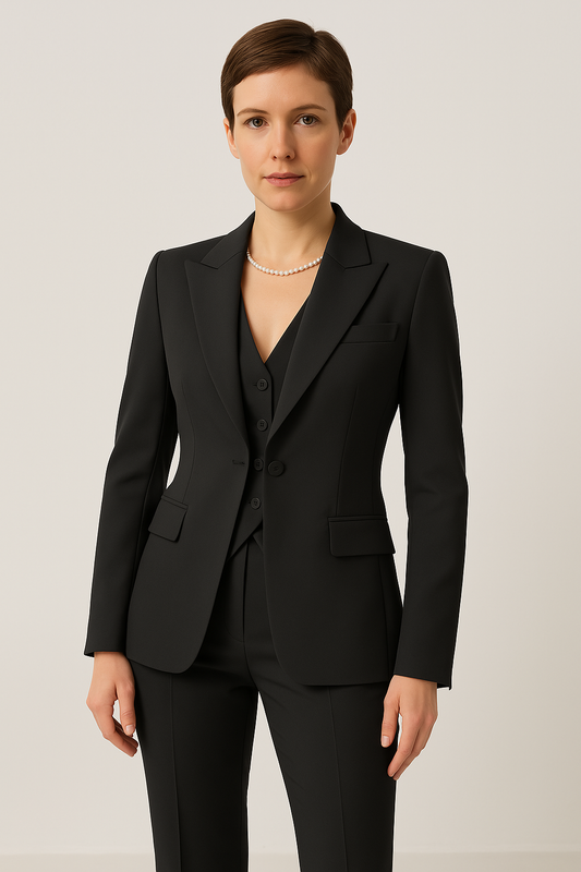 Jade - Elegant 3-Delt Damesæt Med Blazer, Vest Og Slim-Fit Bukser - Tidsløs Stil