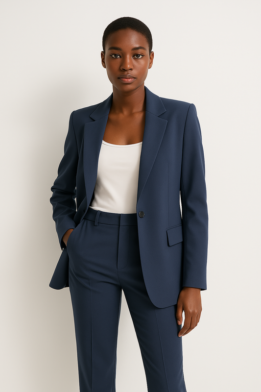 Elegant Blazer Og Bukser Sæt Til Moderne Kvinder - Komfortabelt, Slankt Design