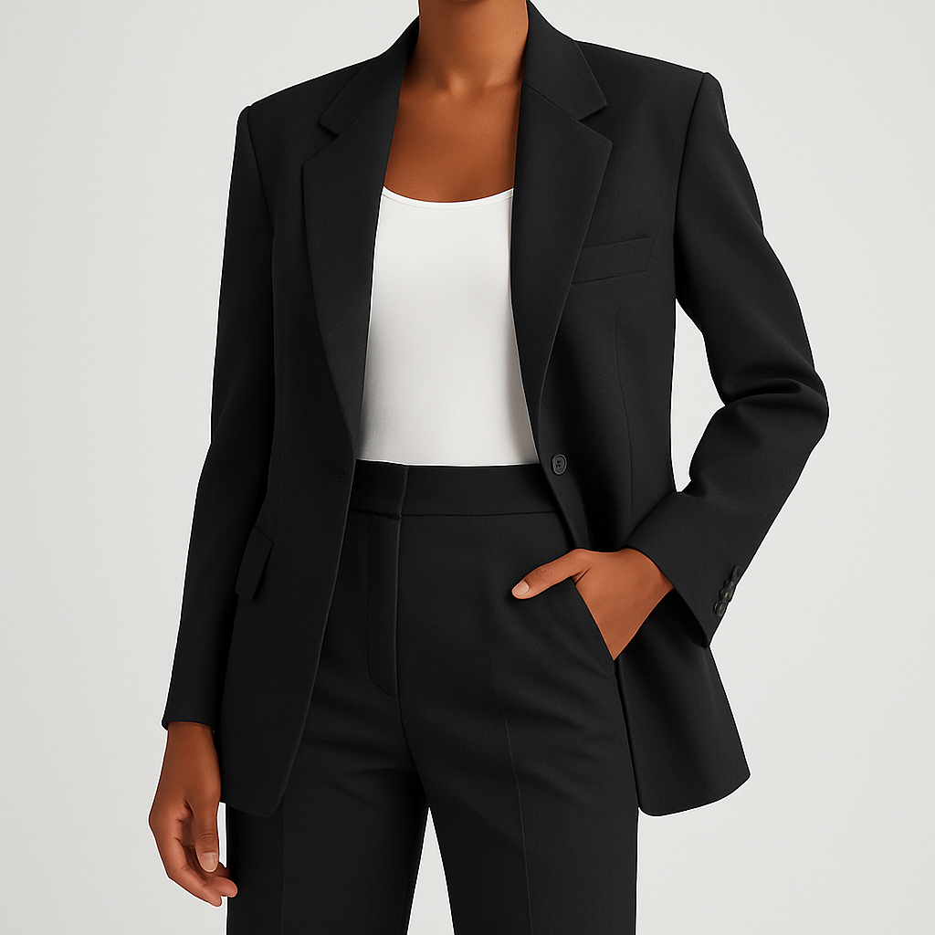 Elegant Blazer Og Bukser Sæt Til Moderne Kvinder - Komfortabelt, Slankt Design