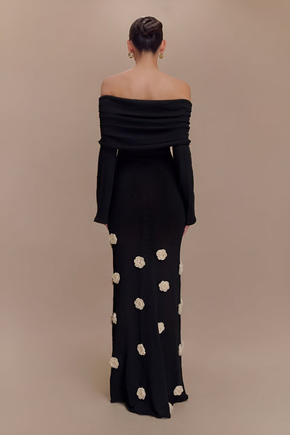 Elegant Off-Shoulder Kjole med Draperet Halslinje - Flatterende Pasform og Behageligt Materiale-5
