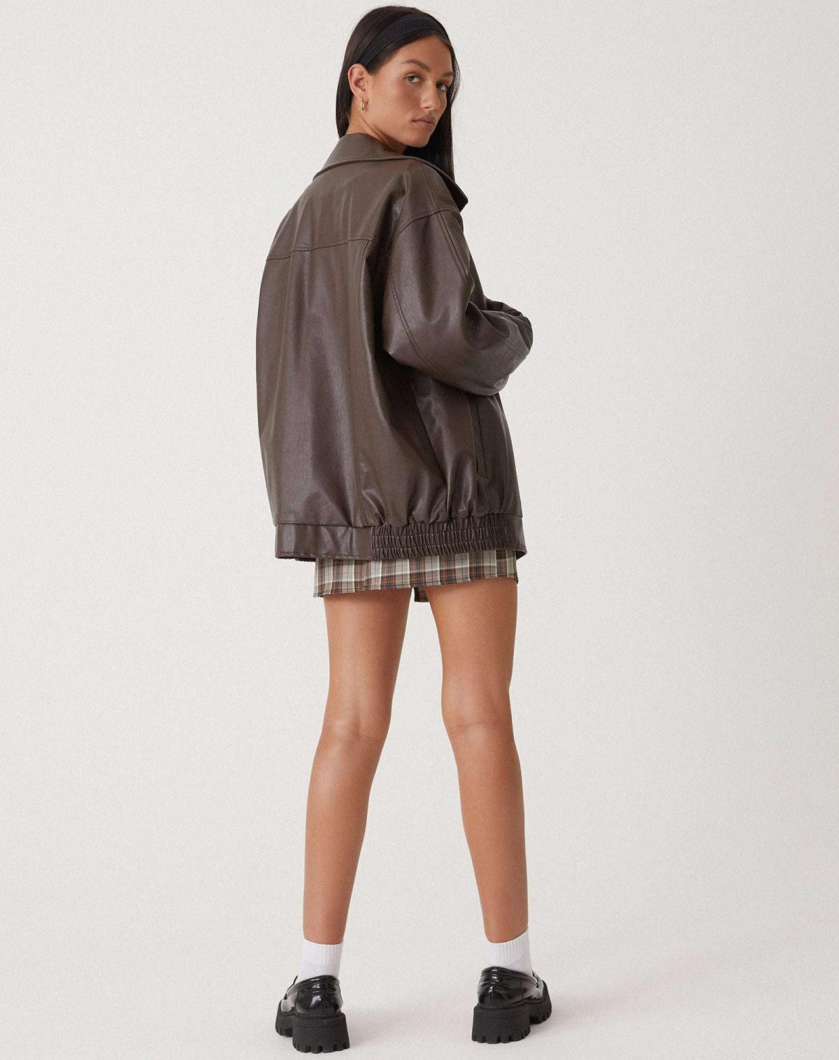 Elegant Oversized Læderjakke Dame - Komfortabelt Design til Sommerbrug