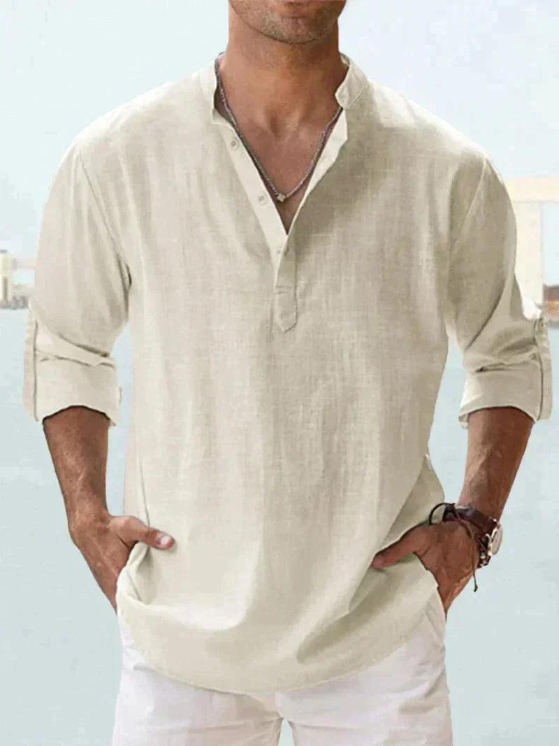 Variant image for Marine Linnen Skjorte Til Mænd - Åndbar, Letvægts Og Stilfuld Strandmode-33
