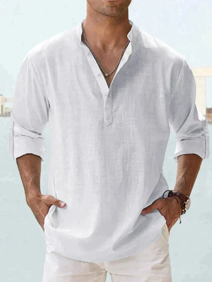 Variant image for Marine Linnen Skjorte Til Mænd - Åndbar, Letvægts Og Stilfuld Strandmode-49