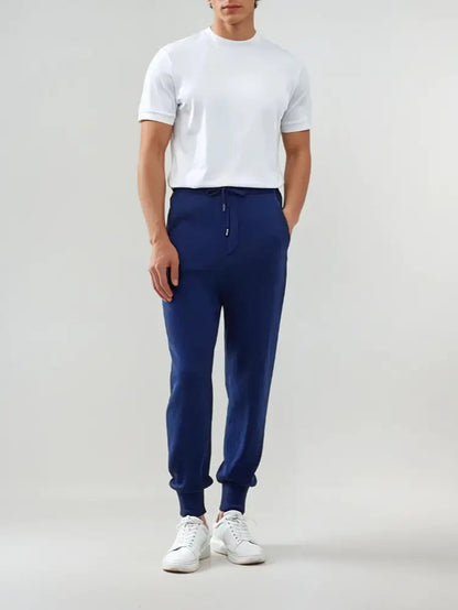 Cashmere Sweatpants I Blå - Luksuriøs Komfort med Åndbart Stof
