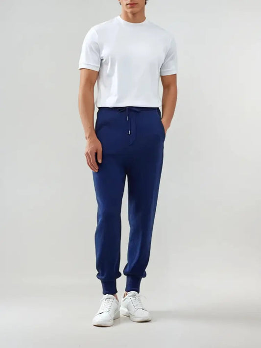 Cashmere Sweatpants I Blå - Luksuriøs Komfort med Åndbart Stof