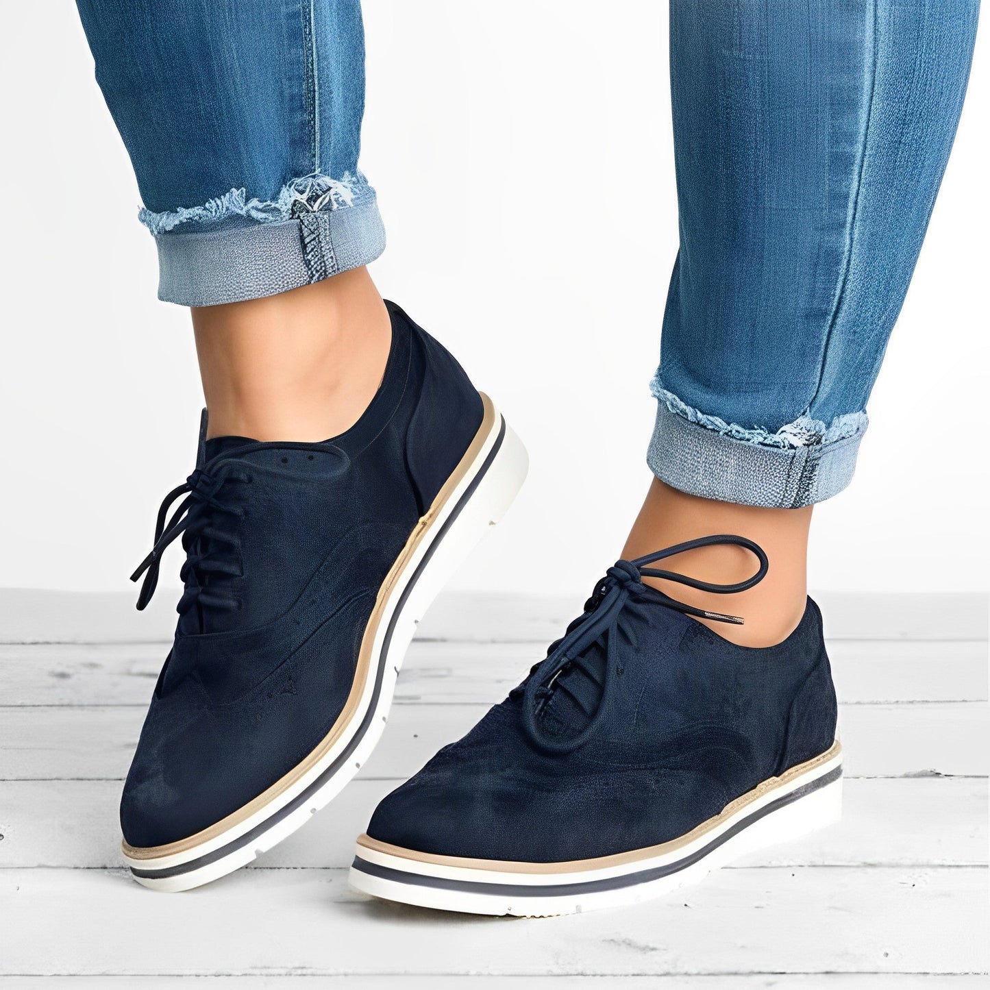 Sloane - Oxford Veterschoenen Med Cut-Out Detaljer I Blødt Suede-3