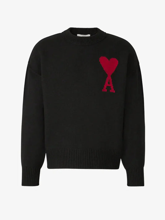 AMITALIE Unisex Pullover i 100% Uld Med Ikonisk Hjerte Design