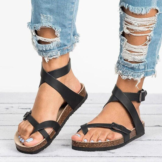 SOLÈNE – Sandaler i Elegant Faux Læder med Justerbar Spænde