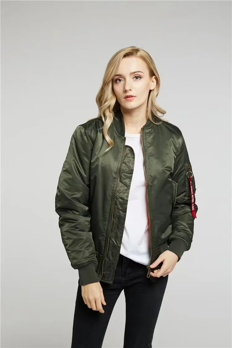 Klassisk MA-1 Bomber Jakke Dame - Vind- og Vandafvisende, Tidløst Design