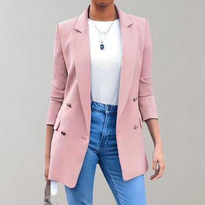 DONNA – Mediumlang Blazer til Kvinder med Elegant Snit og Klassisk Krave