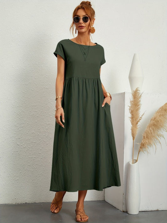 Greta - Afslappet Hørkjole med Åndbart Design og Elegant Snit