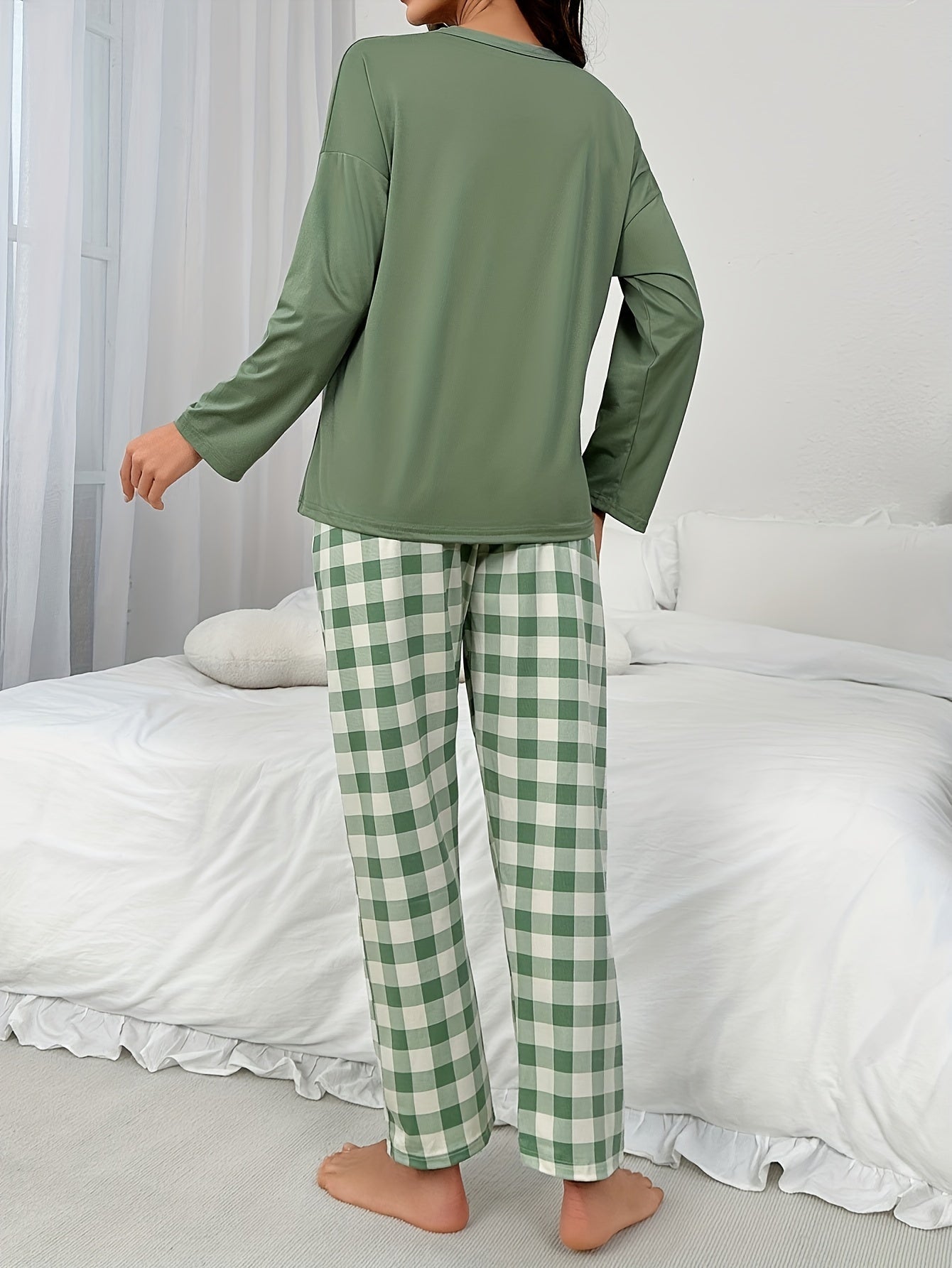 Noelia Blomsterprint Lange Mouw Pyjamasæt i Blødt Elastisk Stof