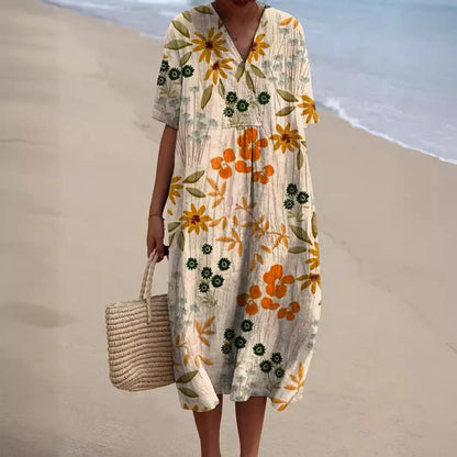 Variant image for Sommerkjole med Blomsterprint - Let Pasform til Salg, Ideel til Sommer-29