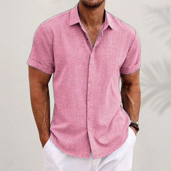 Variant image for Oliver - Heren Korte Mouwen Linnen Shirt i Premium Bomuldsblanding til Sommerkomfort-43