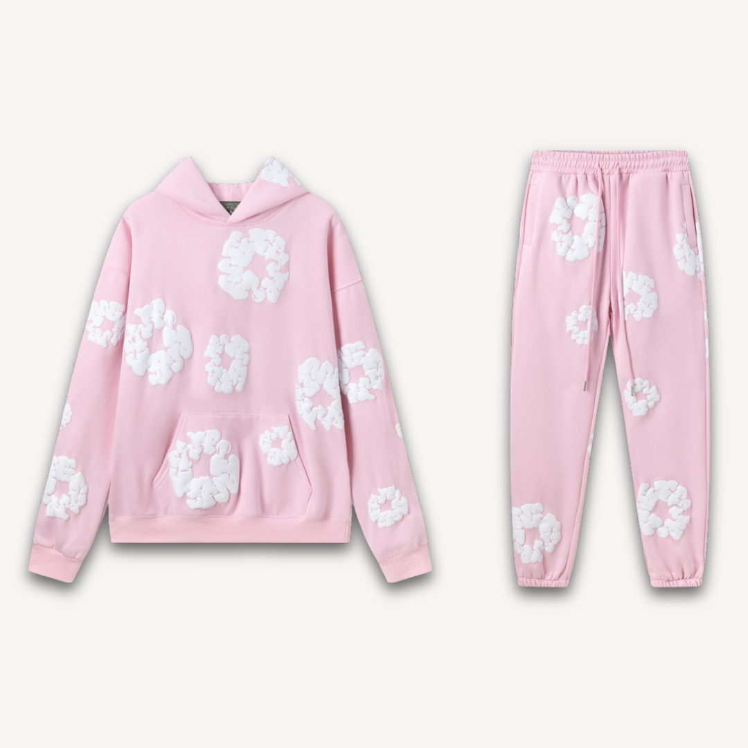 Variant image for Loravelle - Unisex Hoodie Og Jogger Sæt Med Blomsterdesign I Premium Bomuldsblanding-21