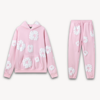 Variant image for Loravelle - Unisex Hoodie Og Jogger Sæt Med Blomsterdesign I Premium Bomuldsblanding-21