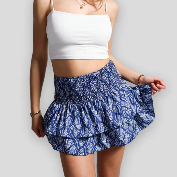 Rose - Stilfuld Mini Sommer Skirt Med Indbygget Shorts, Åndbart Design, Flatterende Pasform-5