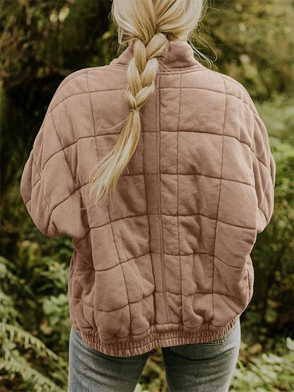 ELVINA – Quiltet Jakke med Lynlås