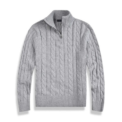 Variant image for Castello - Halvzip Trøje i Kvalitetsbomuld med Høj Krave og Ribkanter-1