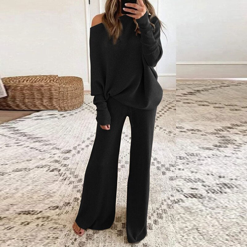 Variant image for Komfortabel Loungewear Sæt til Kvinder - Letvægts Løs Top og Bukser-7