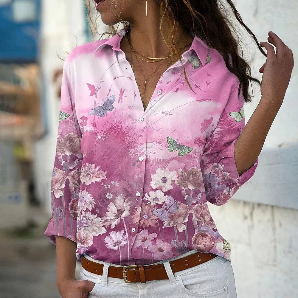 Elvira – Let Bluse med Print til Kvinder
