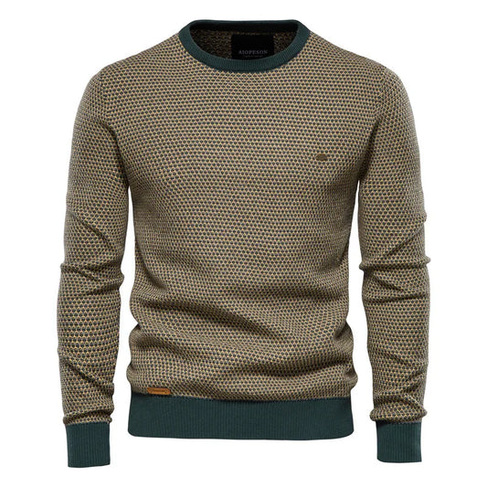 CALVOR – Ternet herrepullover i blød bomuld med slim fit