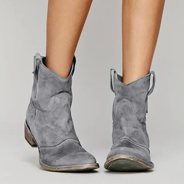 Variant image for Vintage Cowboy Suede Ankelstøvler til Kvinder - Tidløs Elegance og Komfort-31