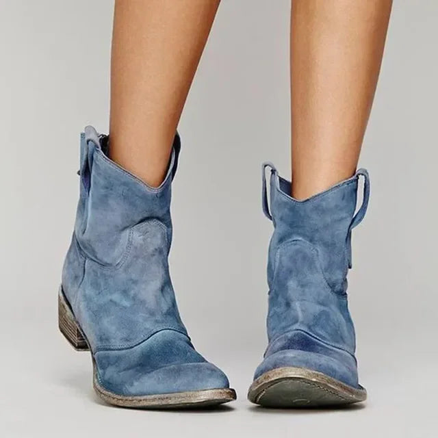 Variant image for Vintage Cowboy Suede Ankelstøvler til Kvinder - Tidløs Elegance og Komfort-21
