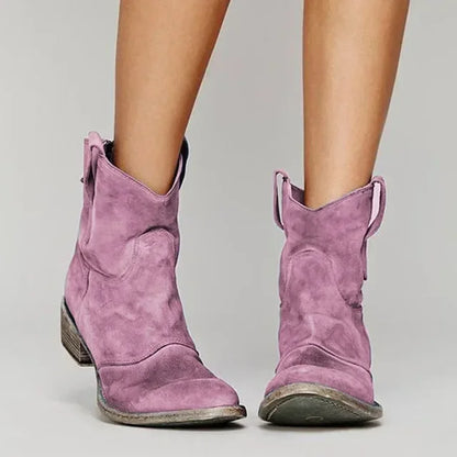 Variant image for Vintage Cowboy Suede Ankelstøvler til Kvinder - Tidløs Elegance og Komfort-41