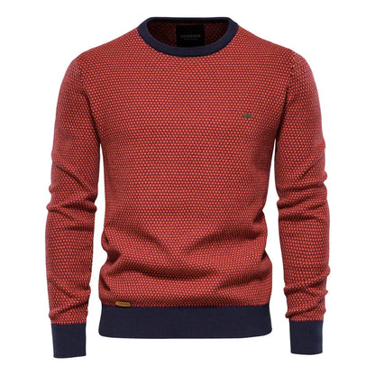 CALVOR – Ternet herrepullover i blød bomuld med slim fit