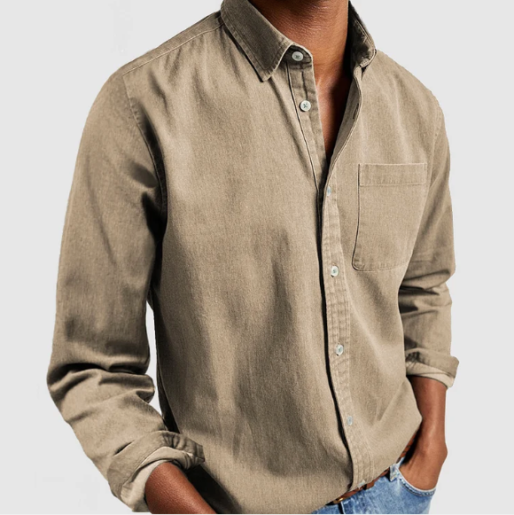 Variant image for Premium Denim Skjorte Herre - Blød Katoonsmix med Klassisk Button-Down Design-13