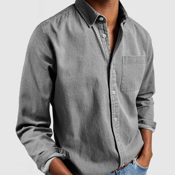 Variant image for Premium Denim Skjorte Herre - Blød Katoonsmix med Klassisk Button-Down Design-25