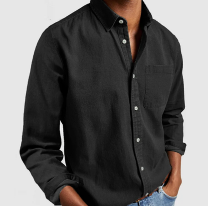 Variant image for Premium Denim Skjorte Herre - Blød Katoonsmix med Klassisk Button-Down Design-31