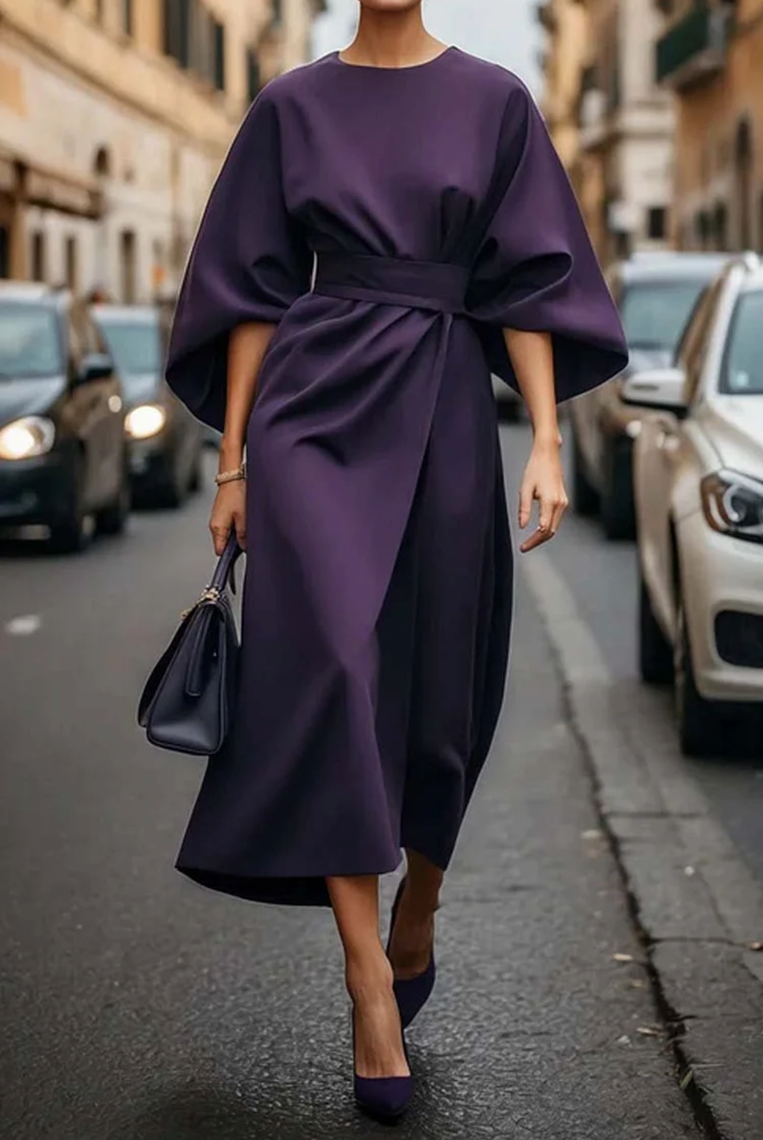Variant image for Louise - Maxi Aftenkjole Med Flatterende Talje Bælte Til Elegante Begivenheder-31