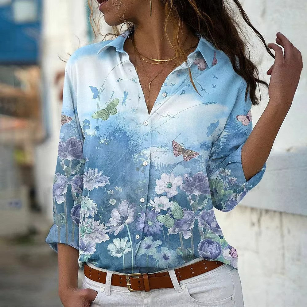 Elvira – Let Bluse med Print til Kvinder