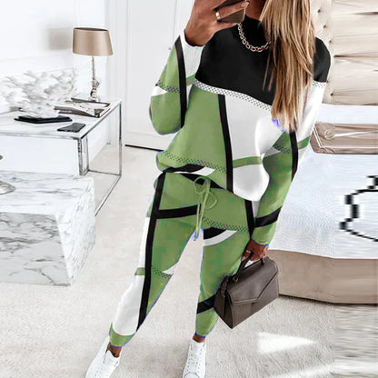 Variant image for Elegant Geometrisk Loungewear Sæt til Kvinder - Komfortabelt 2-delt Outfit-13
