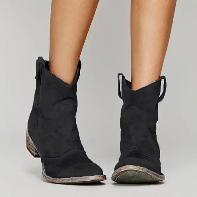 Variant image for Vintage Cowboy Suede Ankelstøvler til Kvinder - Tidløs Elegance og Komfort-11