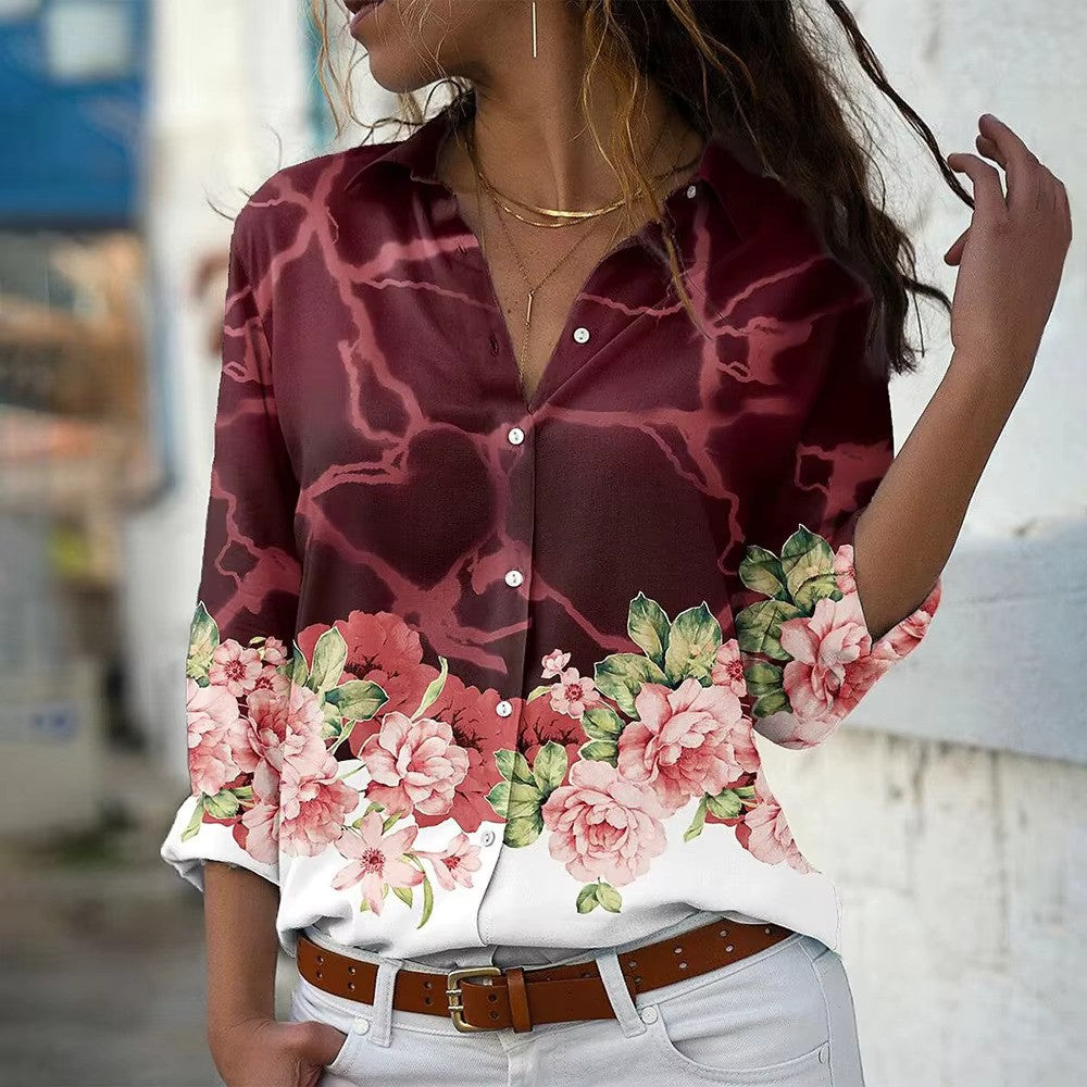 Elvira – Let Bluse med Print til Kvinder