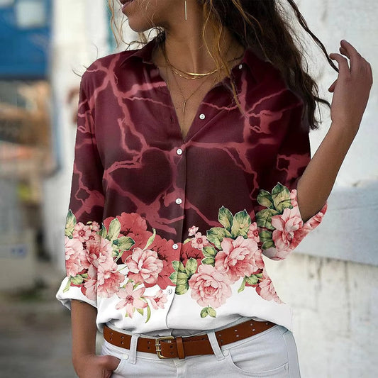 Elvira – Let Bluse med Print til Kvinder